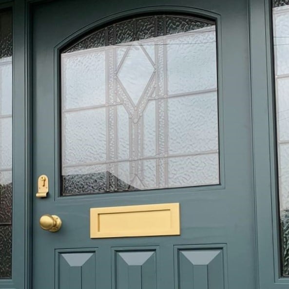 1930s Style Door with Stained Glass and Sidelights 1 External