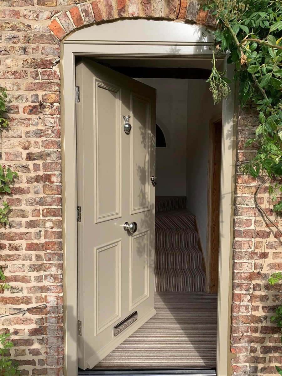 French Grey Panelled Front Door with Bolection 2