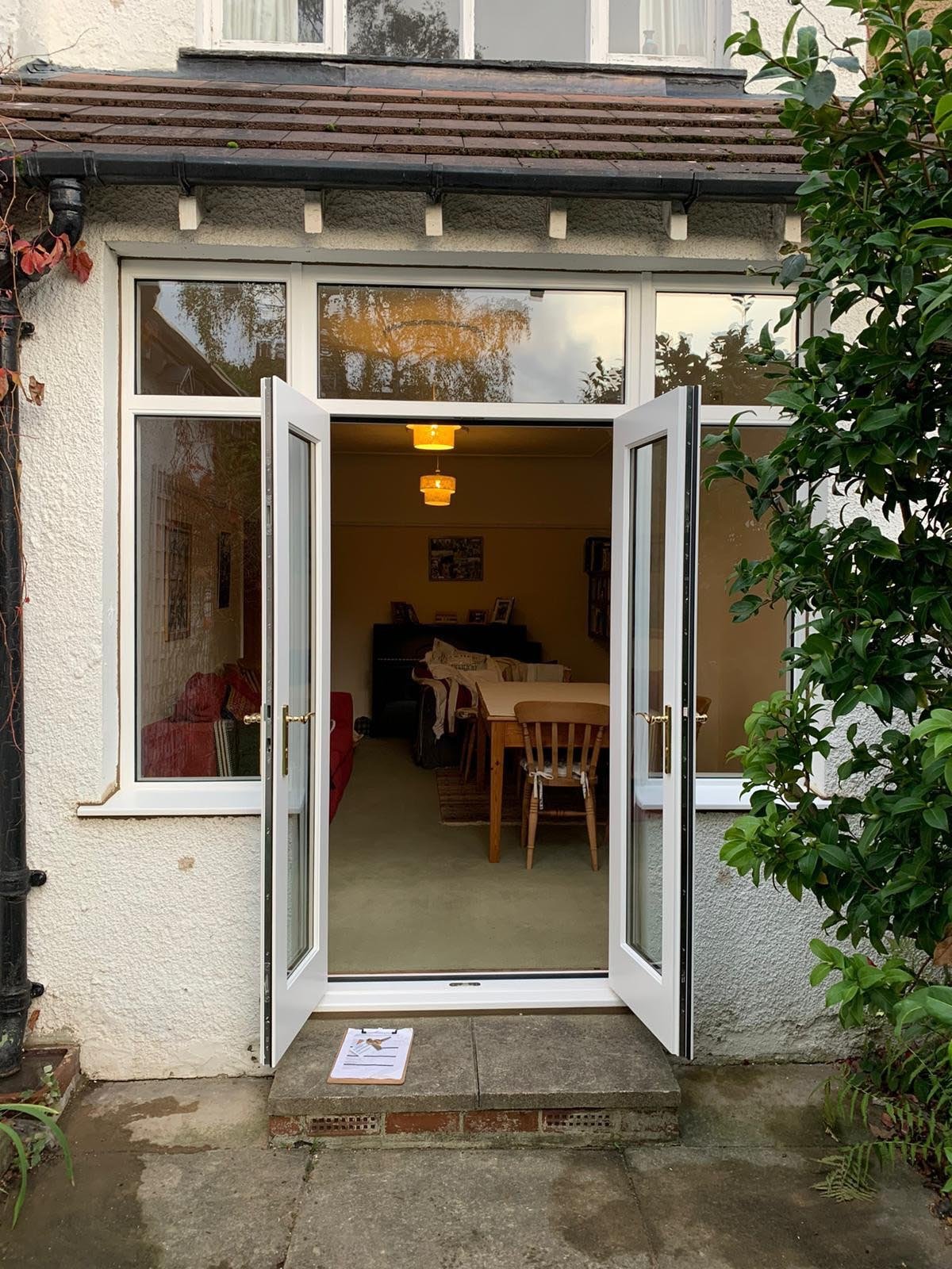 Open out french doors