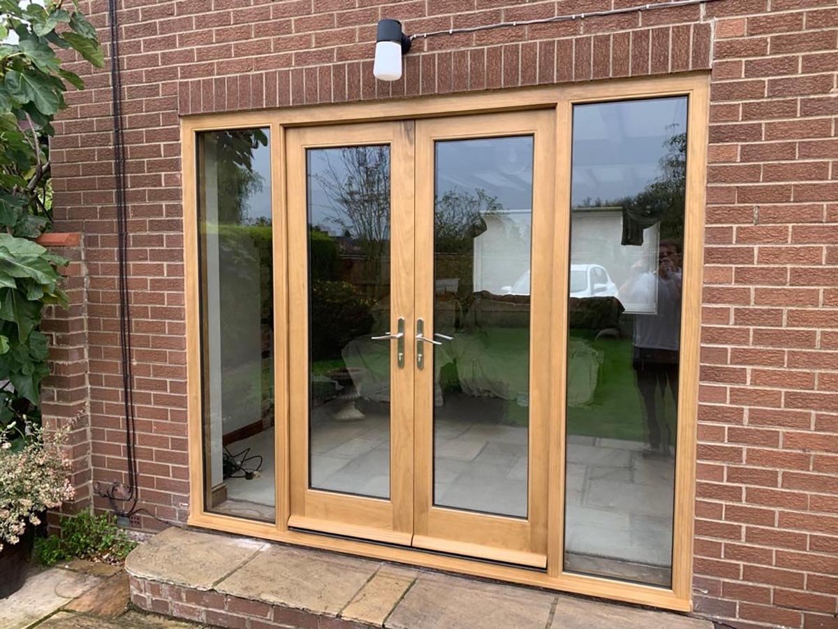 Stained French door