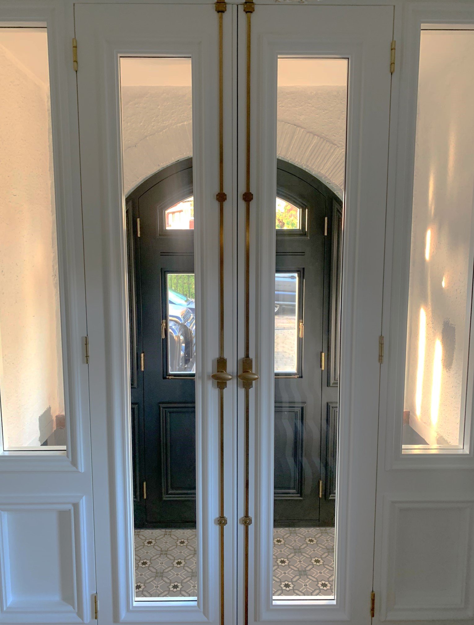 Internal Double Doors with Sidelights and Locking Espagnolettes