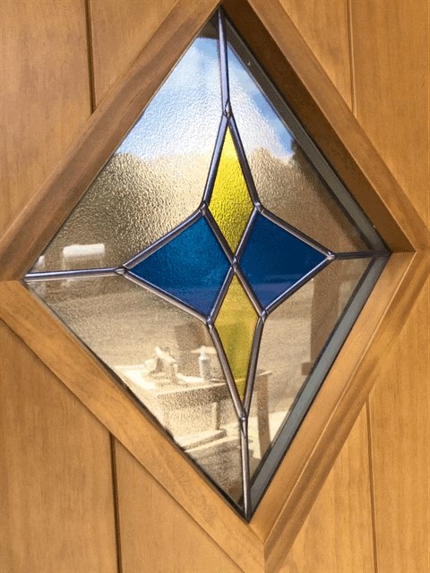Small Stained Glass Diamond Panel