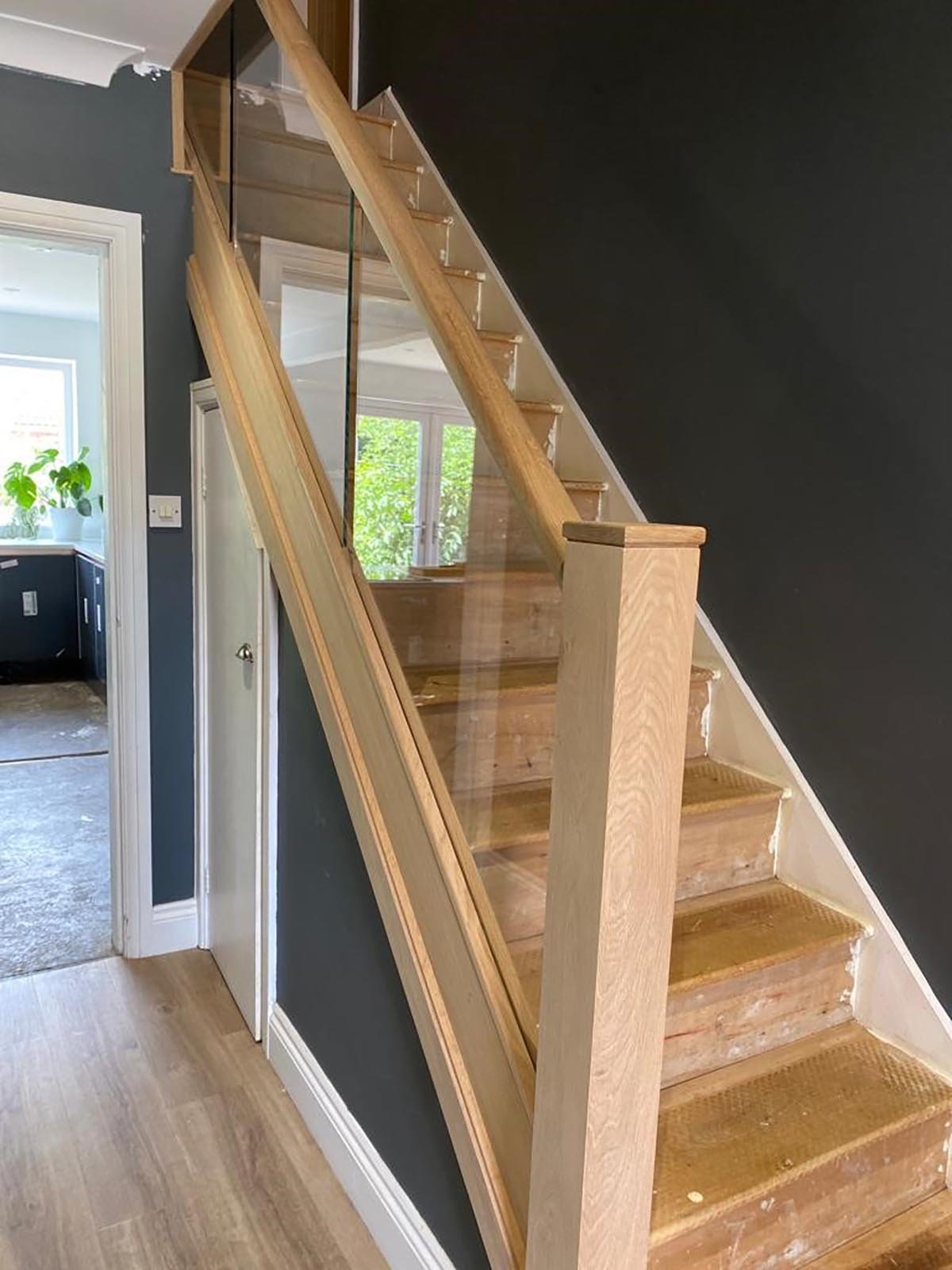 Oak cladded stair case
